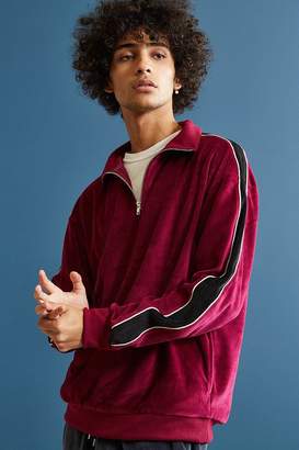 Urban Outfitters Chester Velour Half-Zip Jacket