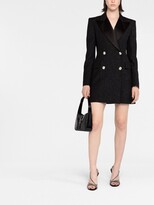 Thumbnail for your product : Alessandra Rich Double-Breasted Pinstripe Blazer Dress