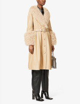 Thumbnail for your product : Saks Potts Foxy V-neck shearling-trimmed leather coat