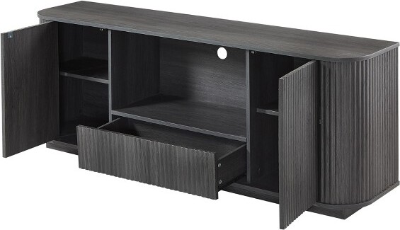 Ridstar64in.WBlackWoodenVerticalStripeDecorativeStorageCabinets