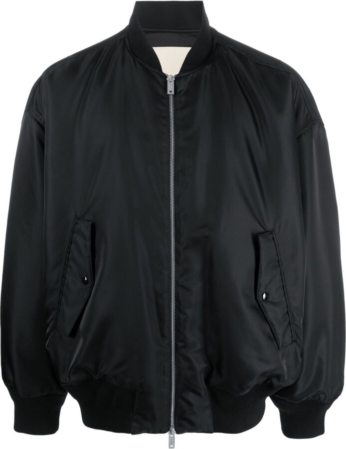 Emporio Armani Embossed-monogram Zipped Bomber Jacket in Black for