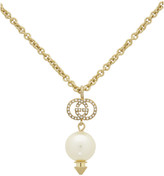 Thumbnail for your product : Gucci Gold Interlocking G Pearl Necklace