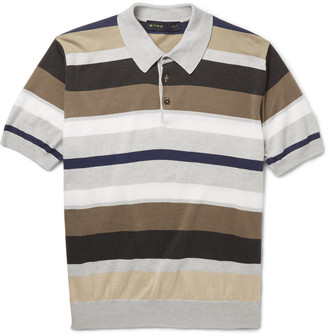 Etro Striped Cotton and Cashmere-Blend Polo Shirt