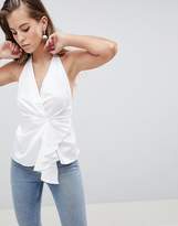 Thumbnail for your product : ASOS DESIGN Halter Top With Origami Plunge