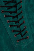 Thumbnail for your product : Unravel Project Lace-up Suede Midi Skirt - Emerald