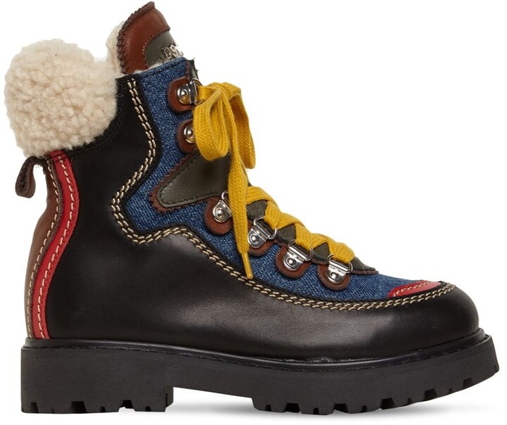 DSQUARED2 Denim leather snow boots Boys' Shoes