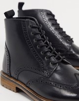 Thumbnail for your product : Silver Street lace up brogue boots in black leather