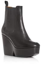 Black Leather Wedge Booties - ShopStyle