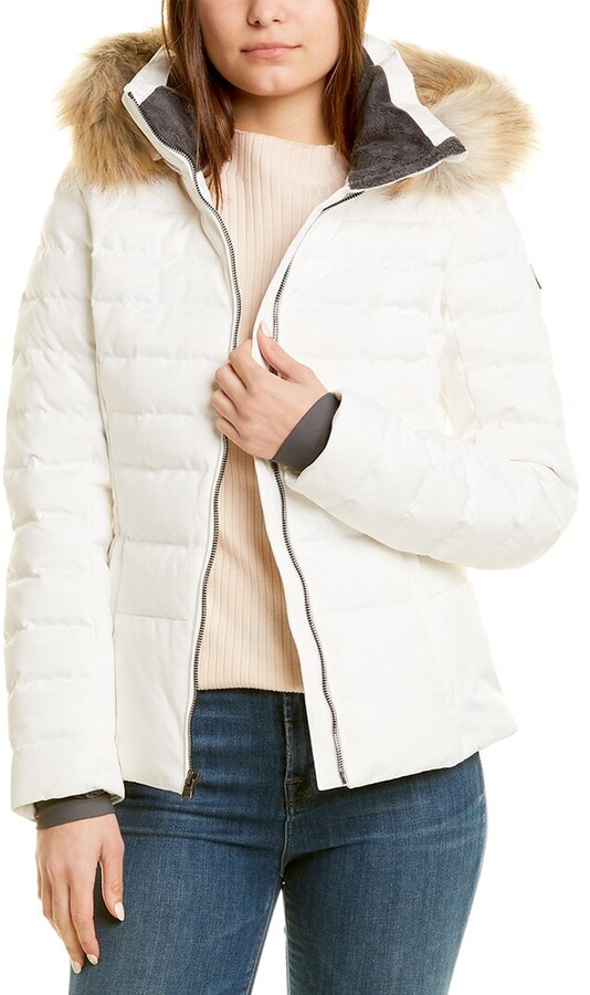 White Puffer Jacket With Fur Hood | ShopStyle