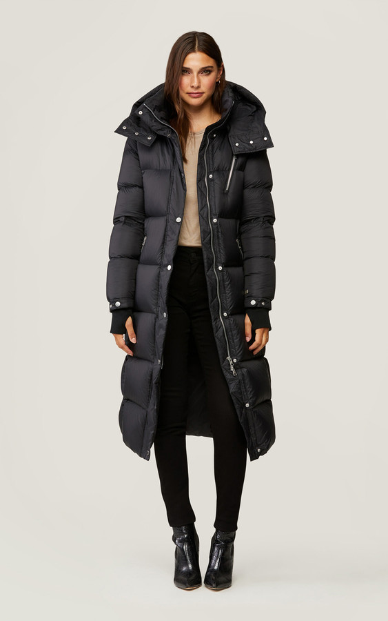 Soia & Kyo JILL semi-fitted calf length down coat with removable hood ...