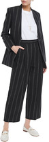 Thumbnail for your product : Sandro Malys Cropped Striped Linen-blend Wide-leg Pants