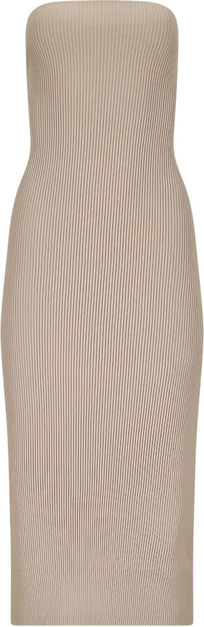 Max Mara Ribbed Strapless Midi Dress