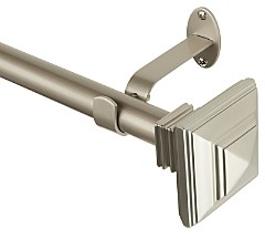 Elrene Home Fashions Florence Adjustable Curtain Rod with Square Finials, 48-86