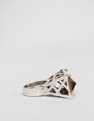 Low Luv x Erin Wasson Silver Plated Cage Ring
