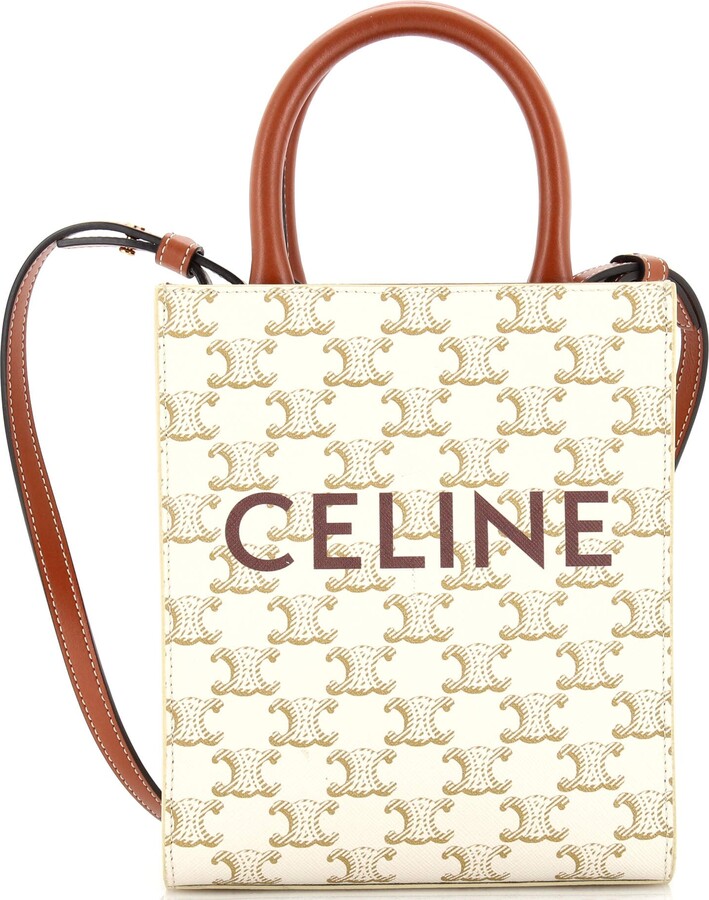 Triomphe XL Leather-Trimmed Logo-Print Coated-Canvas Tote Bag