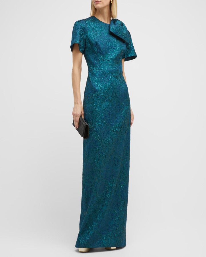 Rickie Freeman For Teri Jon ShortSleeve Jacquard Bow Gown ShopStyle