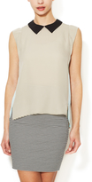 Thumbnail for your product : L'Agence Silk Colorblock Keyhole Blouse