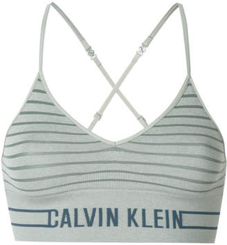 Calvin Klein logo band striped bralette