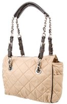 Thumbnail for your product : Prada Leather Trimmed Quilted Tessuto Shoulder Bag