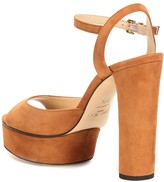 Thumbnail for your product : Jimmy Choo Peachy 125 suede plateau sandals