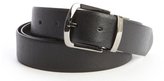 Thumbnail for your product : Emporio Armani black leather silver buckle reversible belt