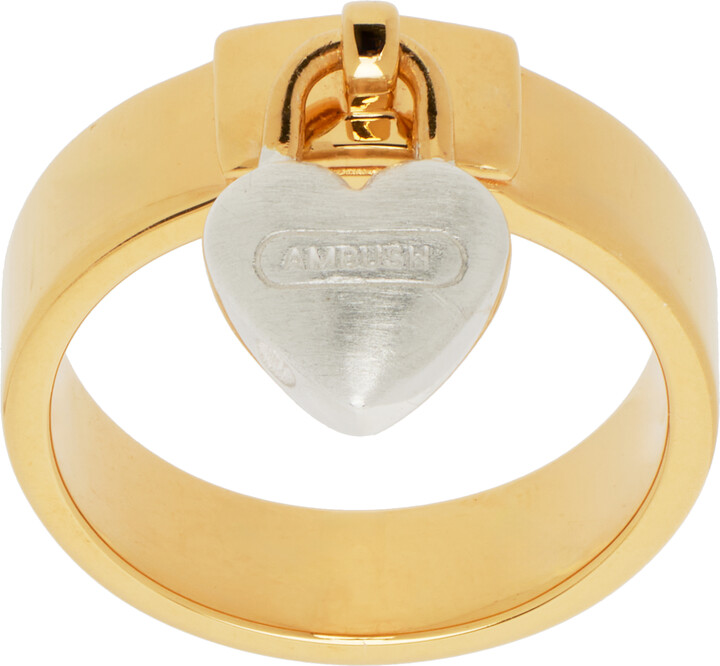 Ambush Gold Heart Padlock Ring