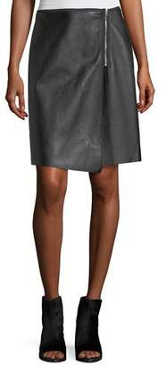 Rag & Bone Lloyd Side-Zip A-Line Leather Skirt