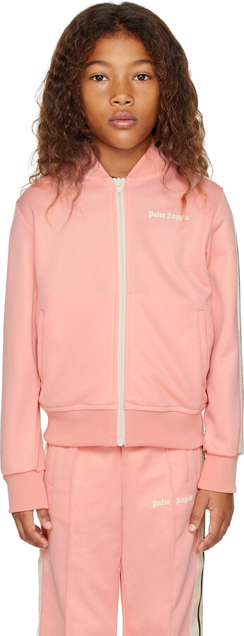 Palm Angels Kids Pink Striped Track Jacket