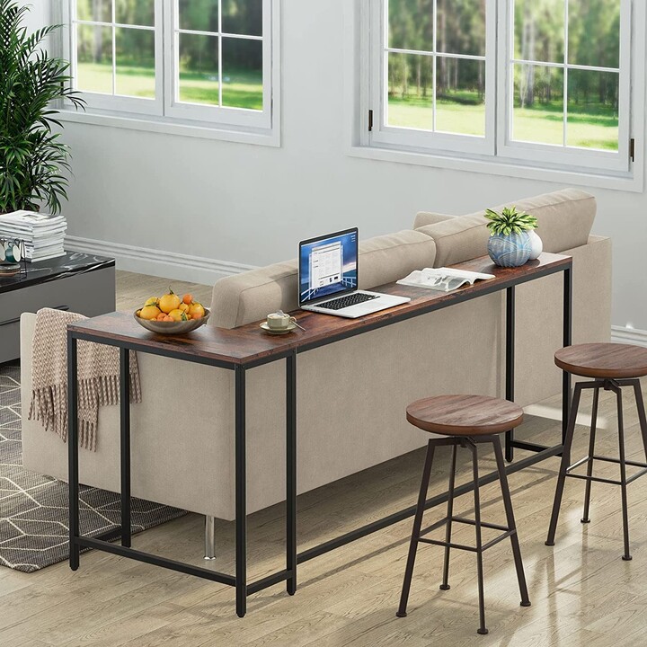 Farfarview inches Extra Long Console Table, L-Shaped Corner