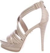 Thumbnail for your product : Herve Leger Leather Multistrap Sandals