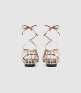 Thumbnail for your product : Reiss ZHANE SATIN STRAPPY WRAP SANDALS Blush
