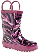 Thumbnail for your product : Laura Ashley 'Zebra' Rain Boot (Walker & Toddler)