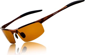 ANDOILT Mens Sports Polarized Sunglasses UV Protection Sunglasses for Men  Fishing Driving Gold Frame Gray Lens - ShopStyle