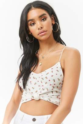 Forever 21 Ribbed Floral Bustier-Inspired Cami