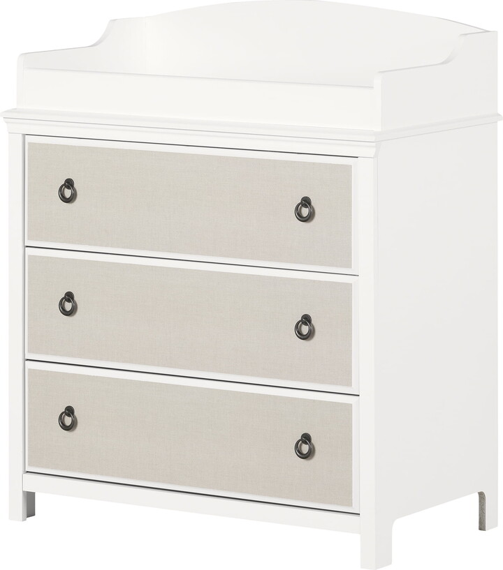 South Shore Furniture South Shore Cotton Candy, Coastal Changing table, Narrow White