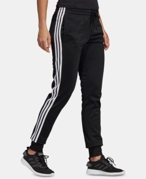 adidas 3 stripe joggers womens black