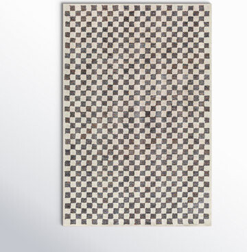 Birch Lane Marino Geometric Handmade Tufted Wool/Recycled P.E.T. Area Rug in Gray/Beige