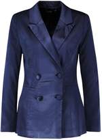 Thumbnail for your product : boohoo Satin Double Breasted Blazer