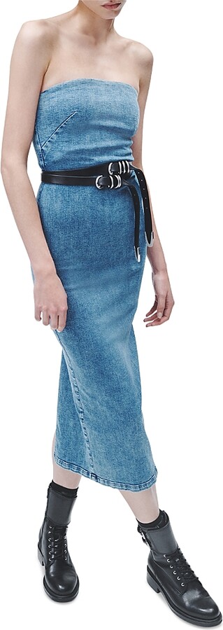 Rag & Bone Jasmine Strapless Denim Midi Dress - ShopStyle