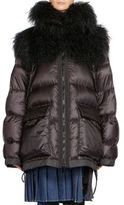 Thumbnail for your product : Sacai Shearling & Nylon Down Puffer Coat