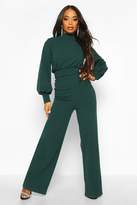 Thumbnail for your product : boohoo Petite High Neck Wide Leg Jumpsuit