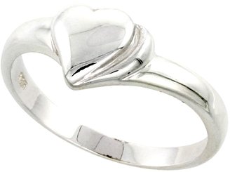 Sabrina Silver Sterling Silver Domed Heart Ring Flawless finish 3/8 inch wide, size 6