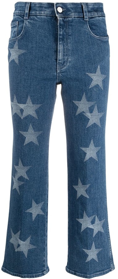 Stella McCartney Star-Print Straight-Leg Jeans - ShopStyle