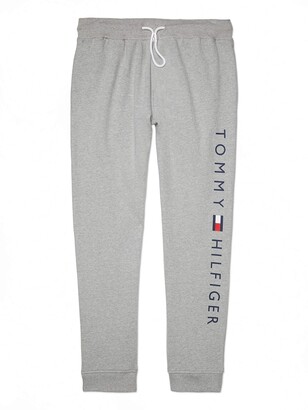 Tommy hilfiger authentic cuffed lounge joggers side logo taping in grey marl Clearance