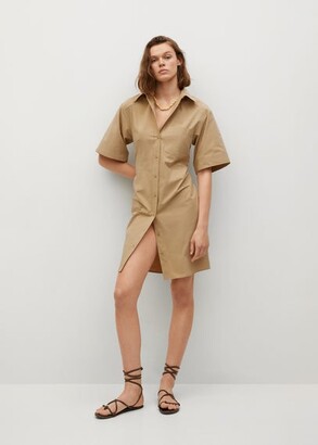 MANGO Cotton shirt dress sand - 2 - Women - ShopStyle