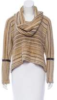 Thumbnail for your product : Yigal Azrouel Leather-Trimmed Striped Sweater