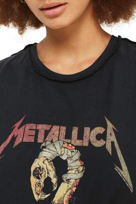 Topshop by And Finally Metallica Graphic Side Lace Tank