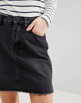 Thumbnail for your product : New Look Raw Hem Denim Mom Skirt