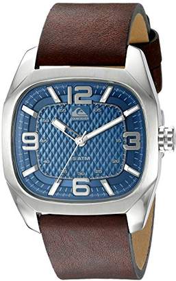 Quiksilver The Bruiser Men's Quartz Watch with Blue Dial Analogue Display and Brown Leather Strap QS/1006DBSV