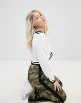 Thumbnail for your product : Daisy Street Cropped Sweatshirt With Stripe Tipping